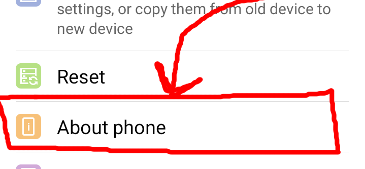 About Phone settings